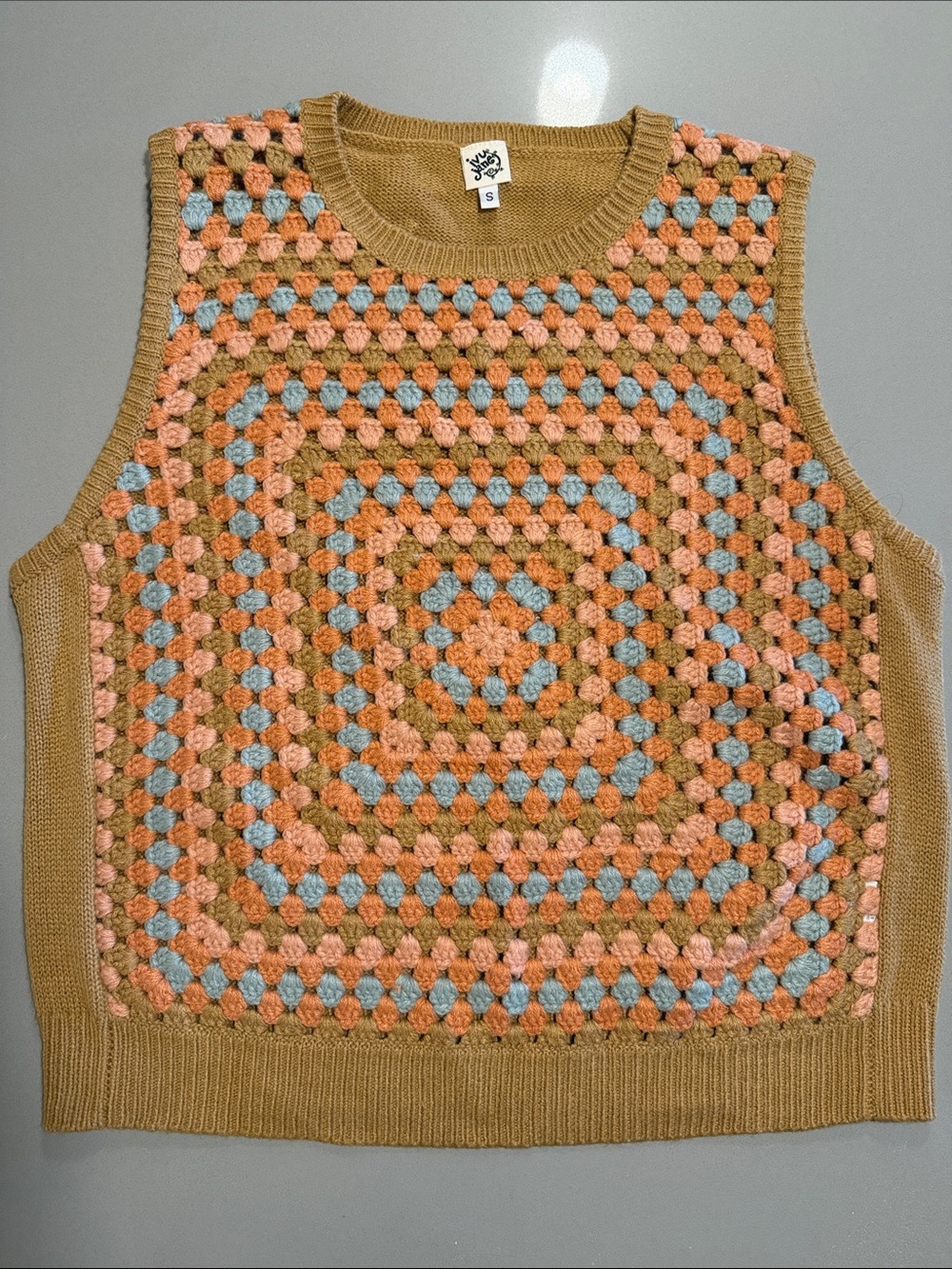 Ivy Jane Square Sweater Vest Camel